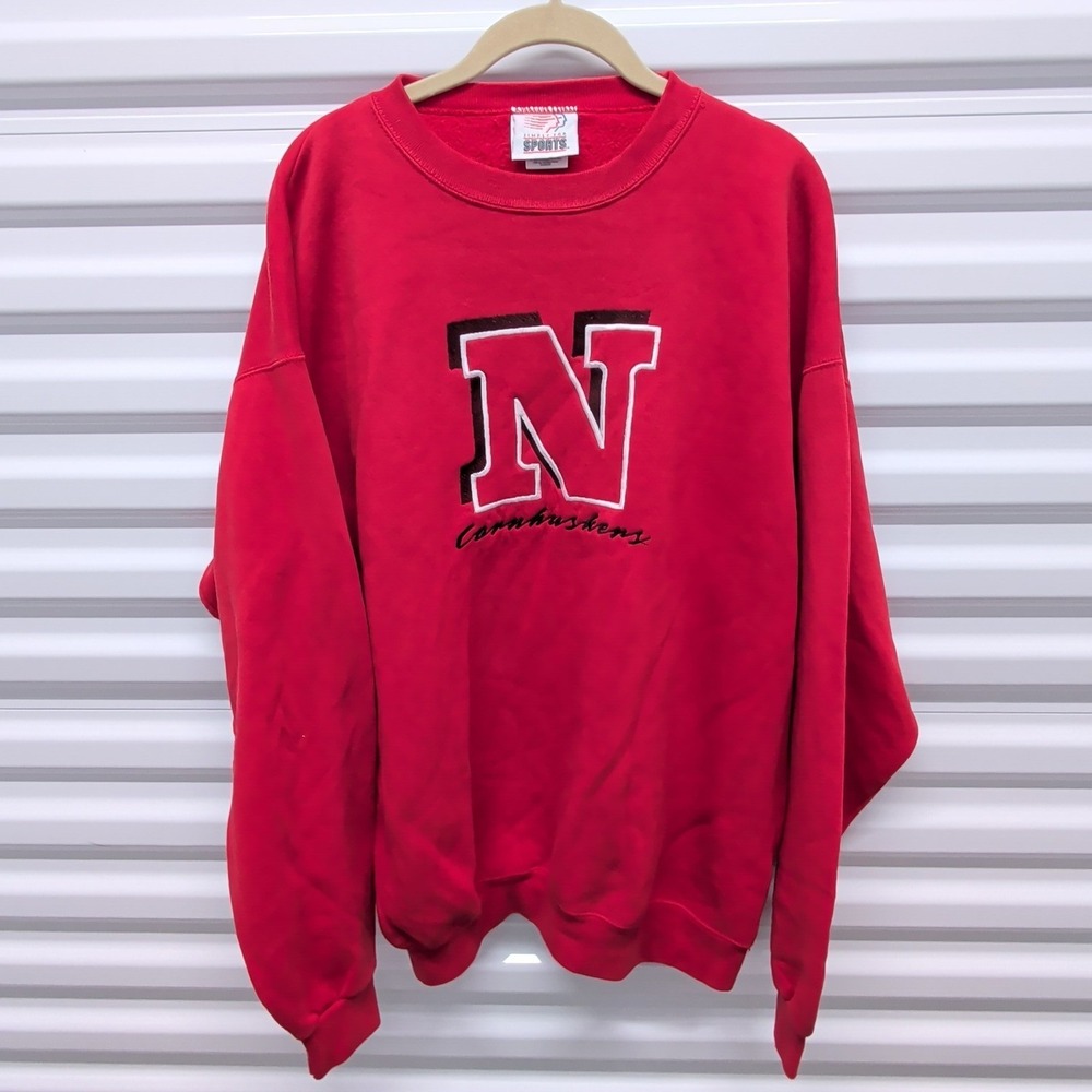 Simply For Sports Nebraska Cornhuskers XL Mens Red Embroidered Sweatshirt USA — photo 2